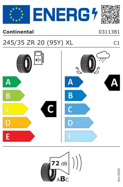 Nuovo: Continental SportContact 7 245/35R20 95Y XL FR