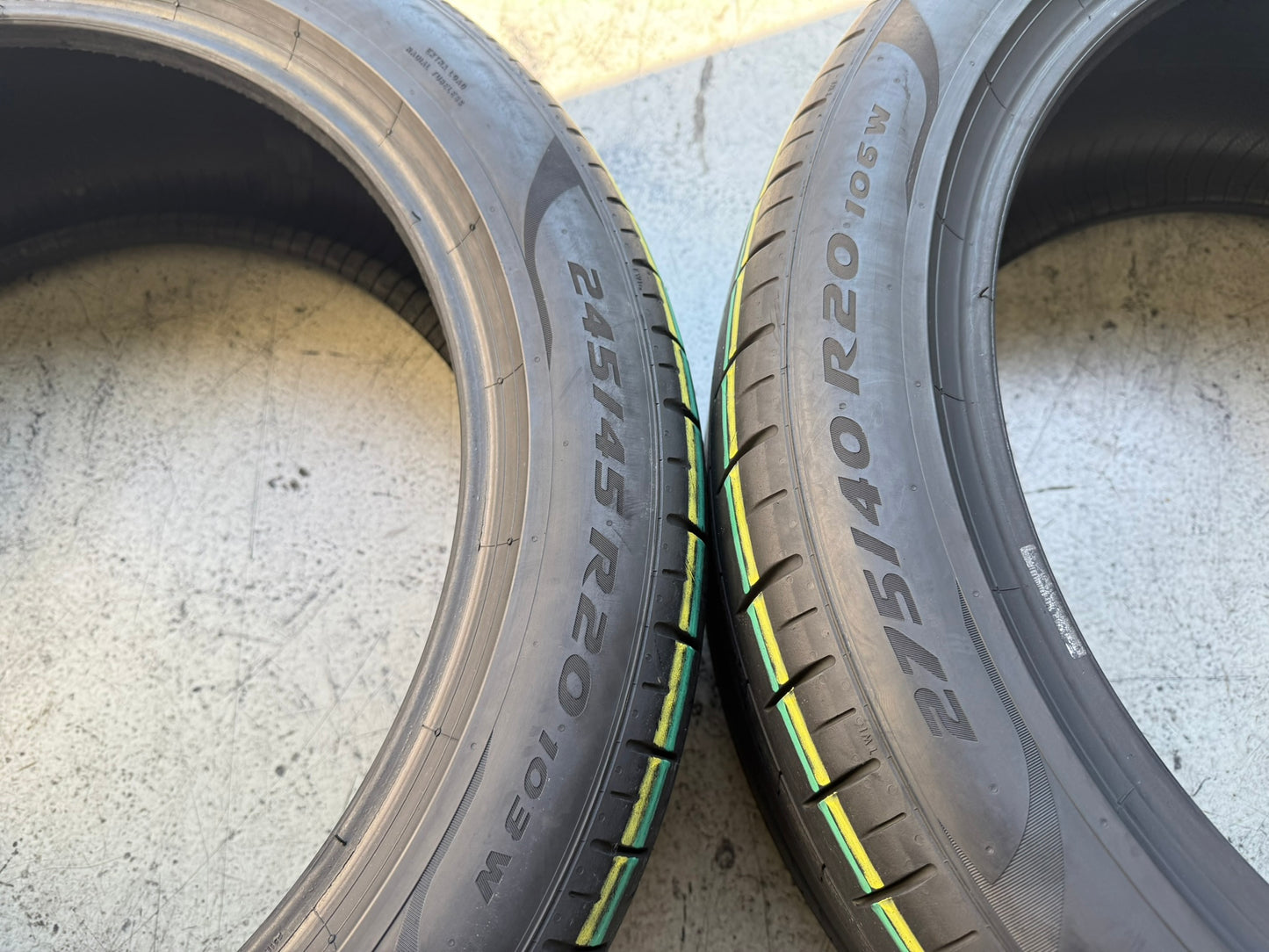Usato: 4 Gomme 275/40R20 106Y + 245/45R20 103Y XL Pirelli Estive 70-80% residui