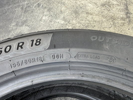 Usato: 2 Pneumatici Michelin e-Primacy 195/60R18 96H XL Estivi 80% residui