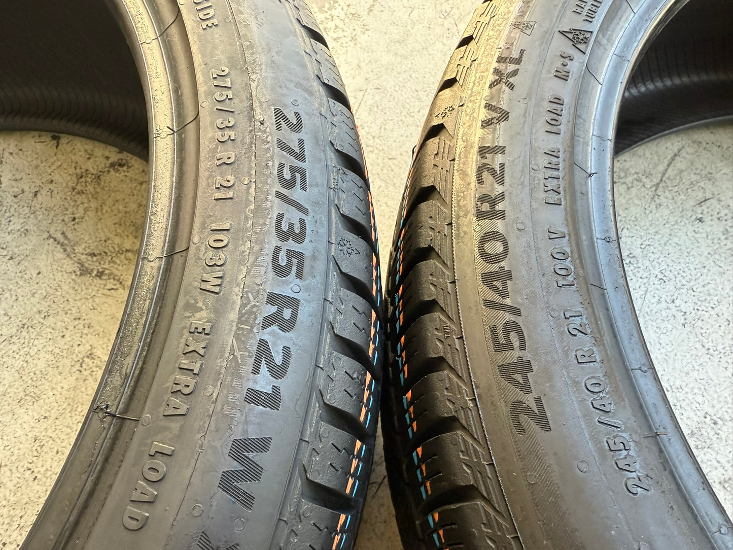Usato: 4 Gomme 275/35R21 103W XL + 245/40R21 100V XL Continental Invernale 85% residui