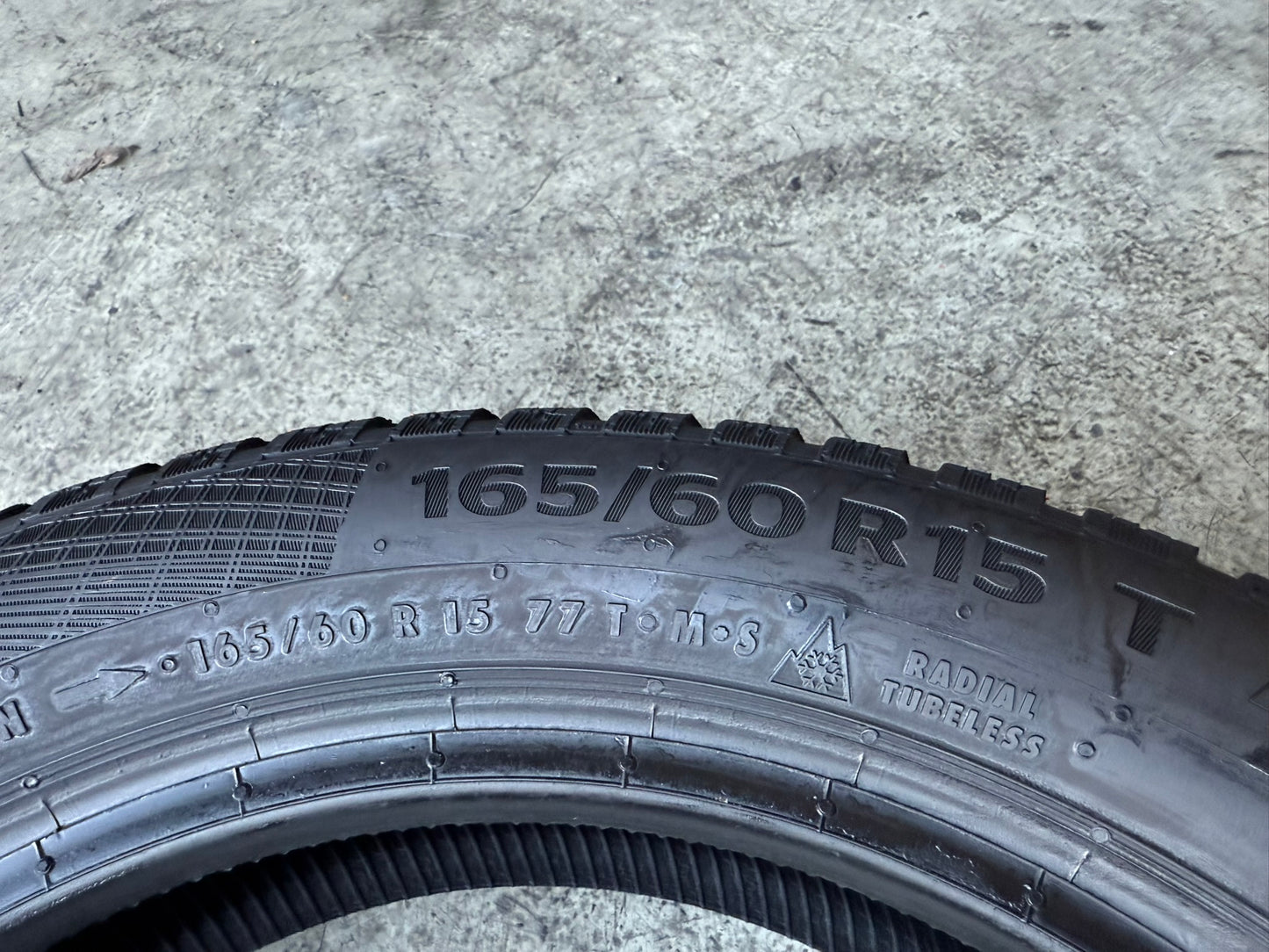 Usato: 4 Gomme 165/60R15 77T Continental Invernali 95% residui
