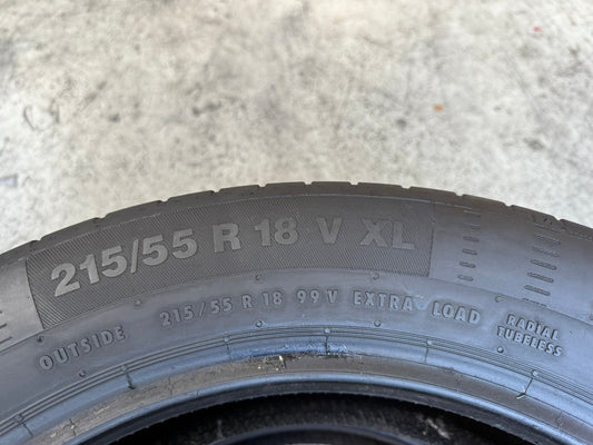 Usato: 2 Gomme 215/55R18 99V XL Continental Estive 80% residui