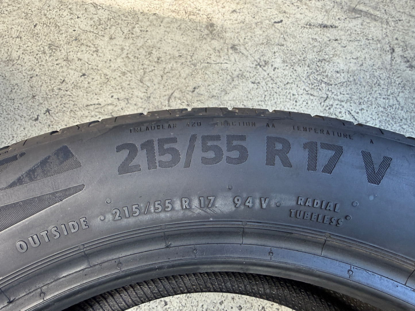 Usato: 4 Pneumatici Continental EcoContact 6 215/55R17 94V Estivi 90% residui DOT 2023