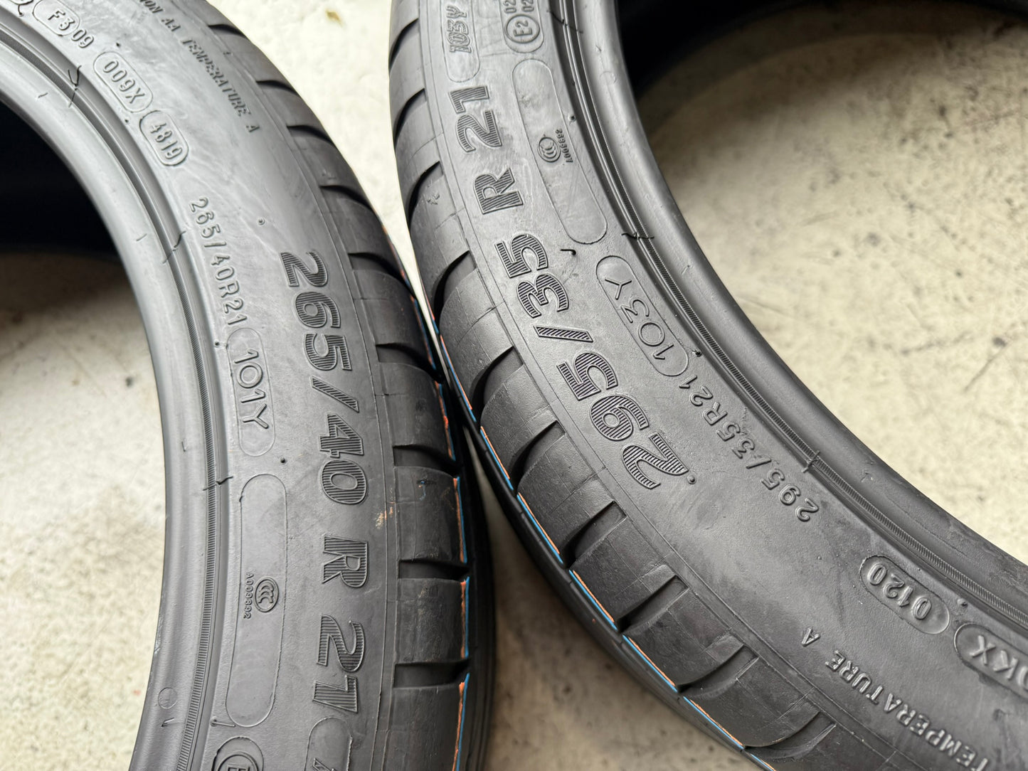 Usato: 4 Gomme 265/40R21 101Y + 295/35R21 103Y Michelin Estive 85% residui