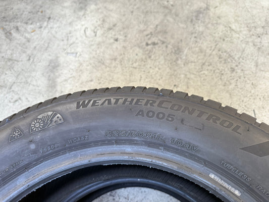 Usato: 2 Gomme 225/60R18 104V XL Bridgestone 4 Stagioni 90% residui