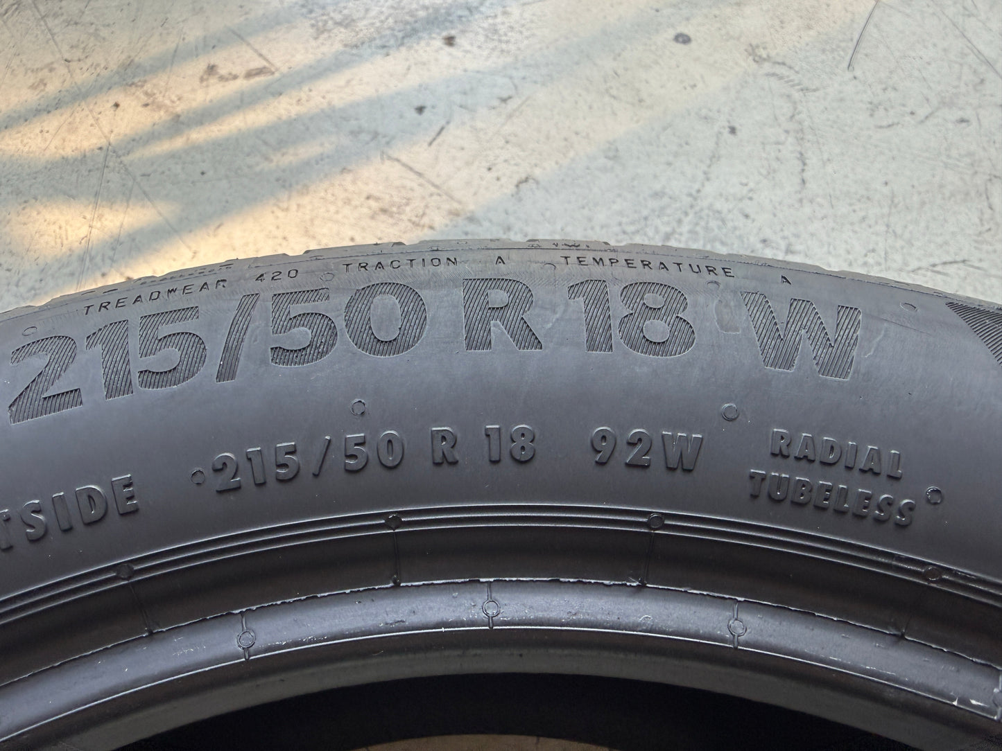 Usato: 4 Pneumatici Continental EcoContact 6 Q 215/50R18 92W AO Estivi 90/95% Residui