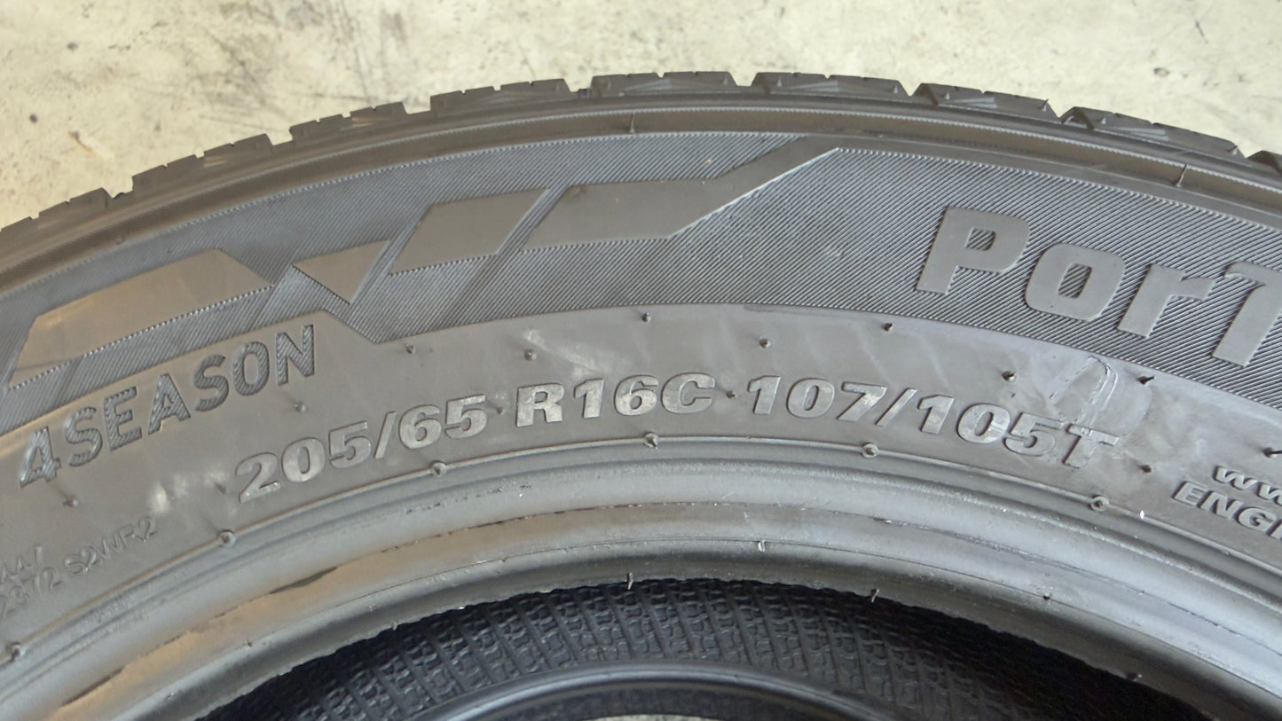 Usato: 2 Pneumatici Kumho PorTran 4S CX11 205/65R16C 107/105T 8PR 4 Stagioni 80% Residui