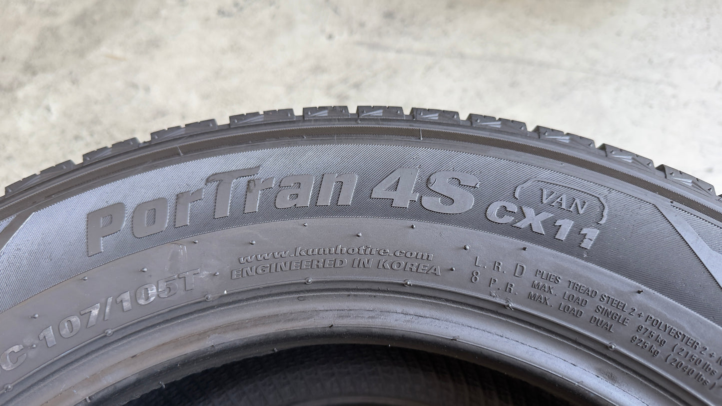 Usato: 2 Pneumatici Kumho PorTran 4S CX11 205/65R16C 107/105T 8PR 4 Stagioni 80% Residui