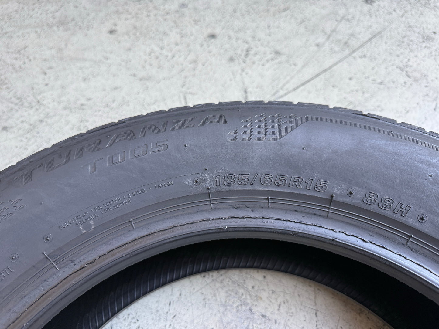Usato: 4 Pneumatici Bridgestone Turanza T005 185/65R15 88H Estive 90% Residui