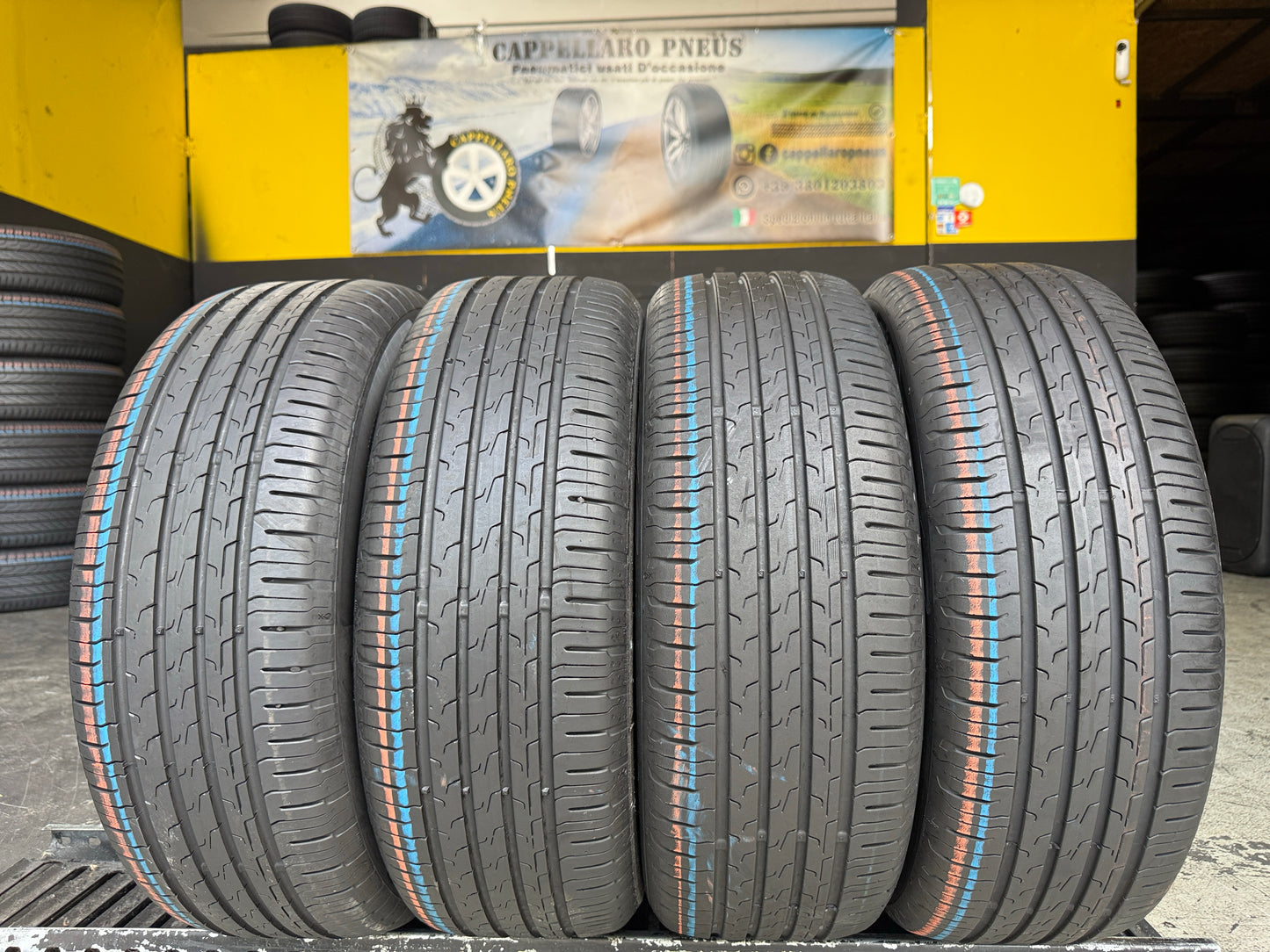 Usato: 4 Pneumatici Continental EcoContact 6 195/55R16 87H Estivi 90-95% Residui DOT 2025