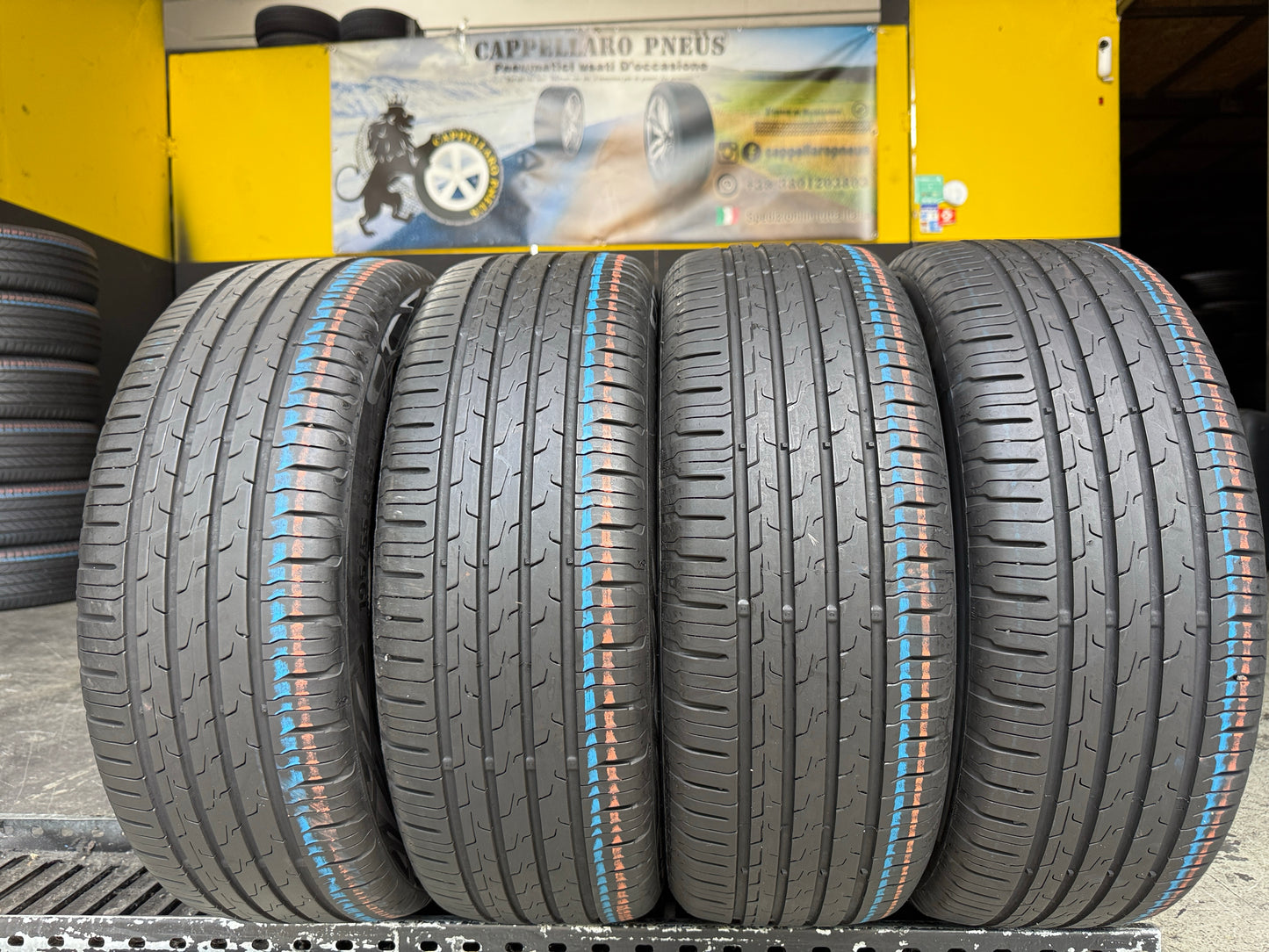 Usato: 4 Pneumatici Continental EcoContact 6 195/55R16 87V EVc Estivi 90% Residui