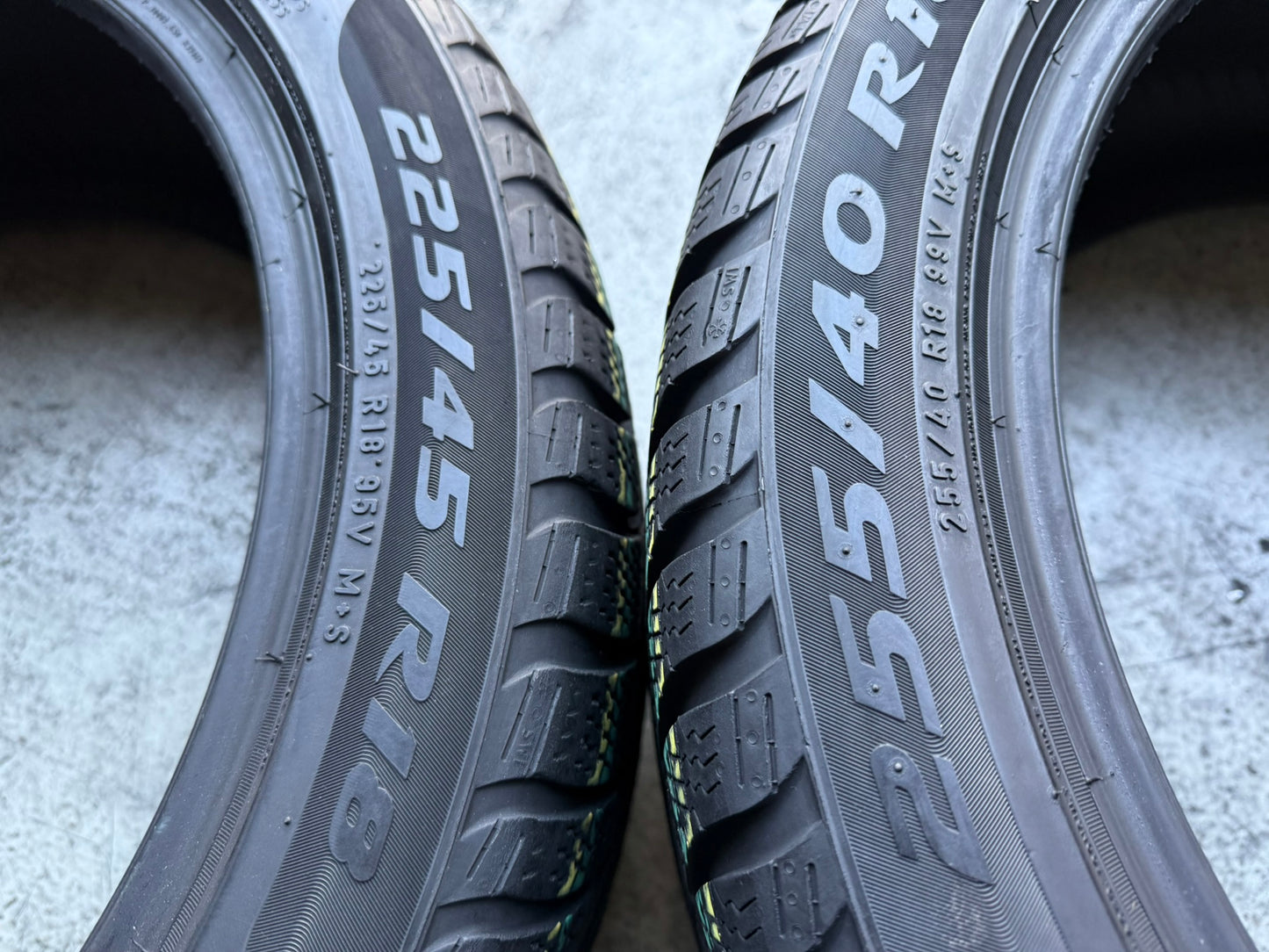 Usato: 4 Gomme 225/45R18 95V XL e 255/40R18 99V XL Pirelli Invernali 85/80% residui