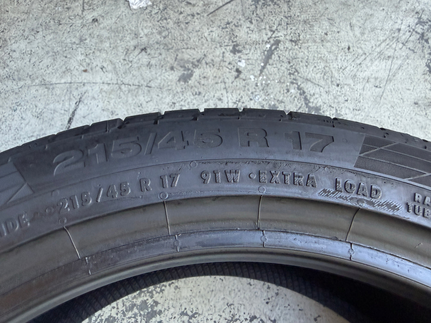 Usato: 4 Pneumatici Continental ContiSportContact 5 215/45R17 91W XL Estivi 90% Residui