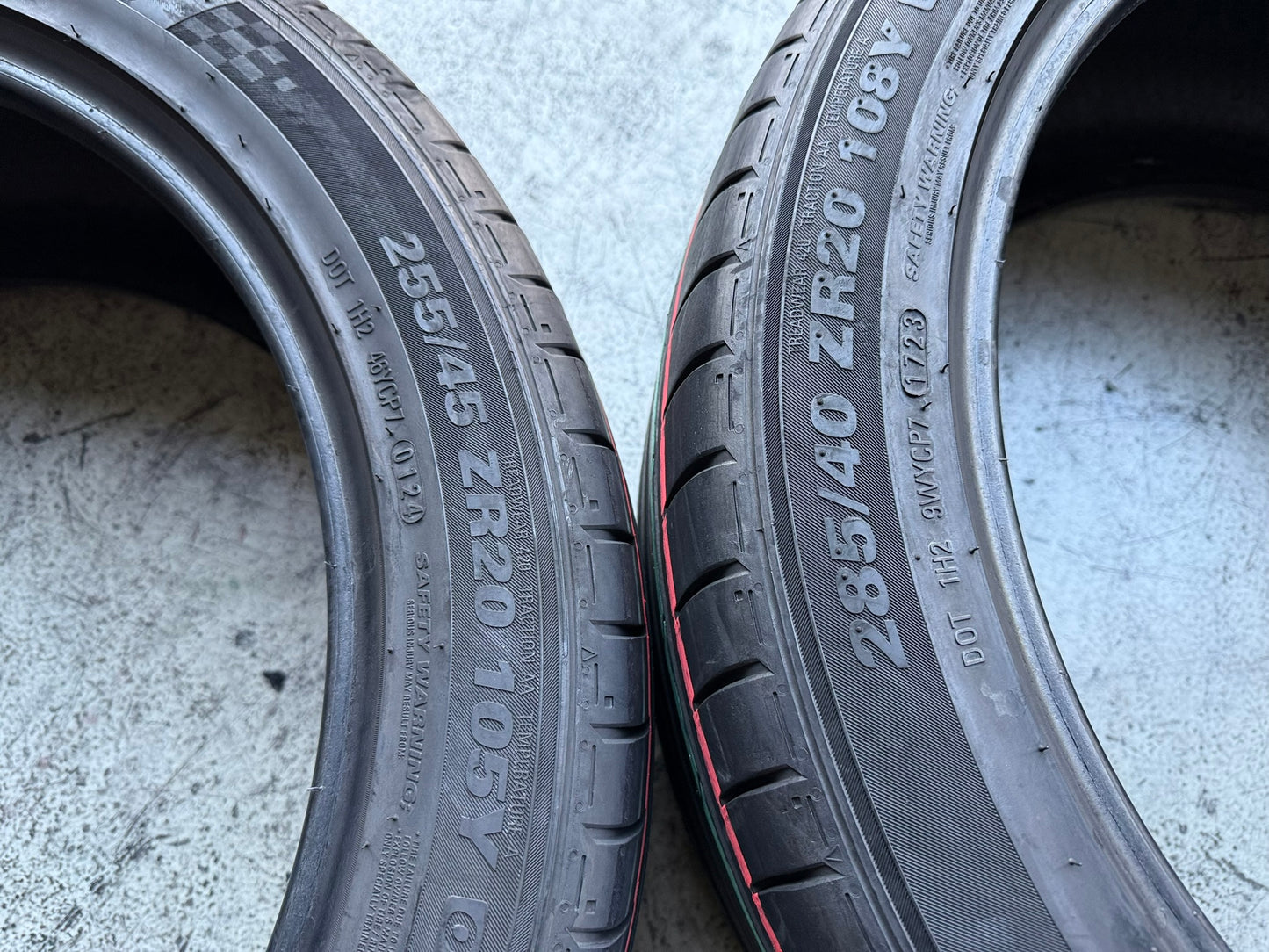 Usato: 4 Gomme 255/45R20 105Y XL e 285/40R20 108Y XL Kumho 85% Residui
