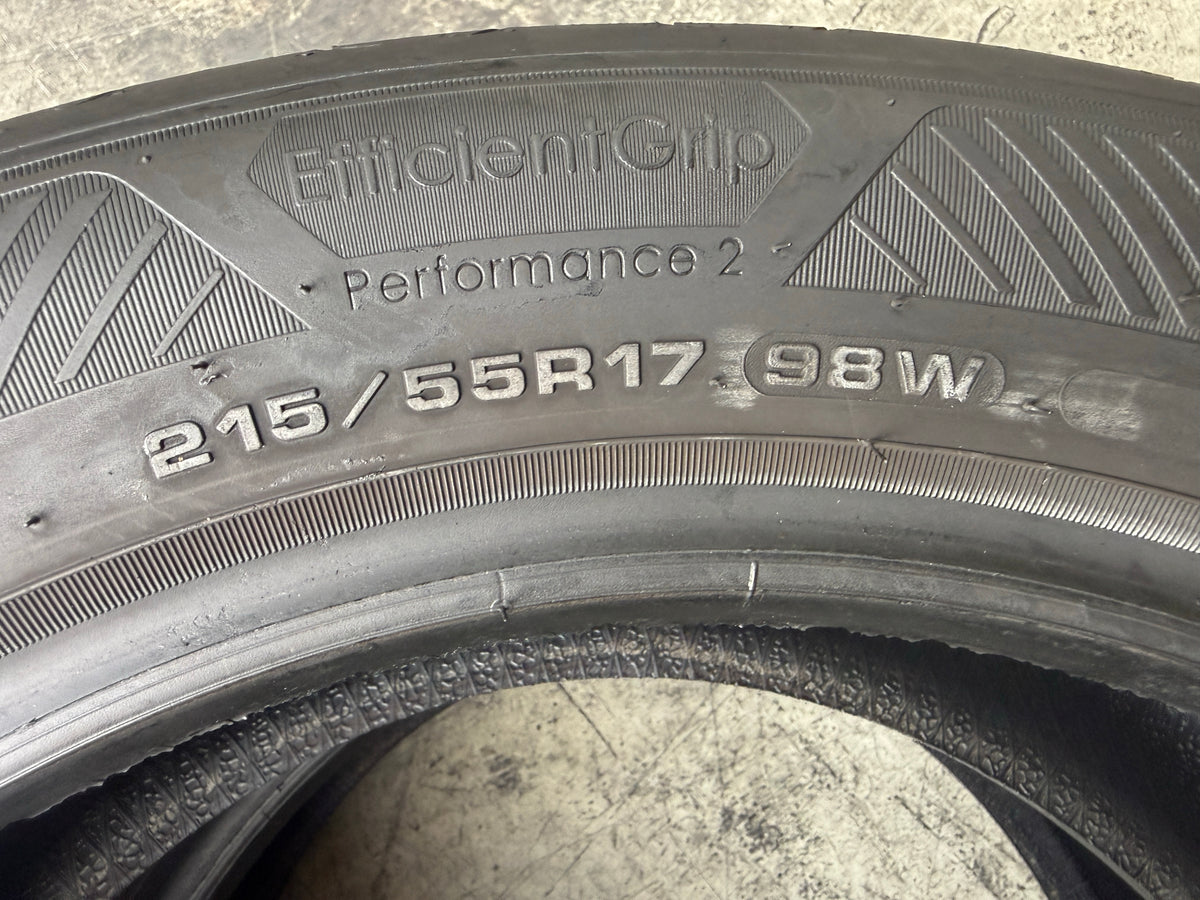 Usato: 2 Pneumatici Goodyear EfficientGrip Performance 2 215/55R17 98W Estivi 90% Residui