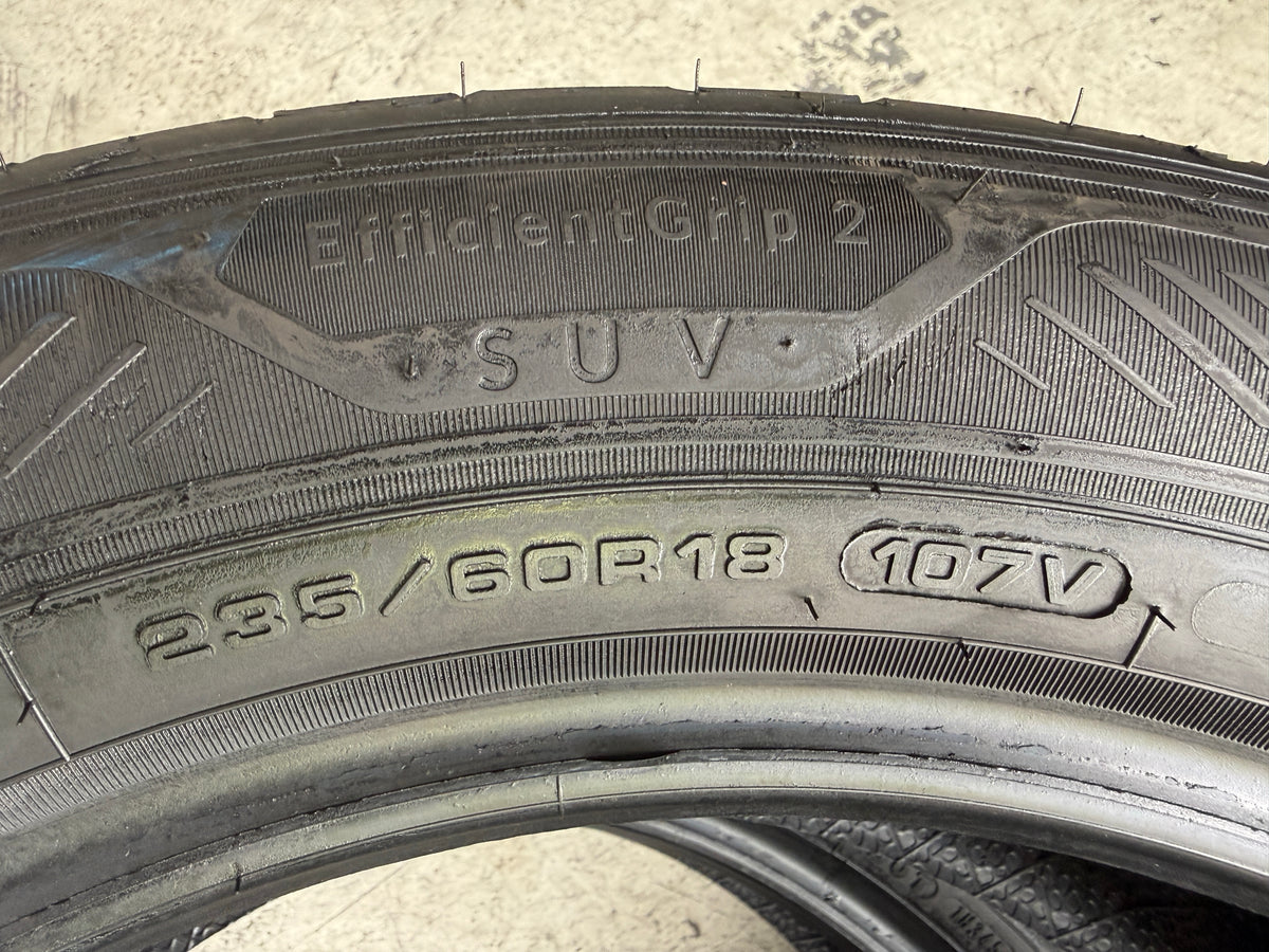 Usato: 2 Pneumatici Goodyear EfficientGrip 2 SUV 235/60R18 107V XL Estivi 90% Residui